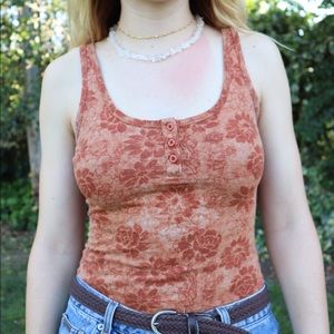 Orange floral bodysuit